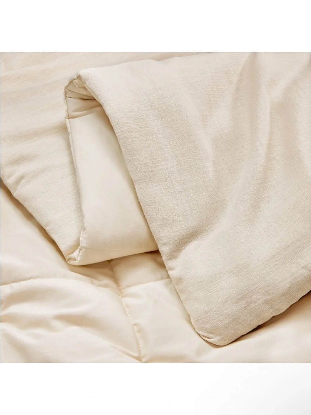 NWT King/California King Heavyweight Linen Blend Comforter & Sham Set Natural